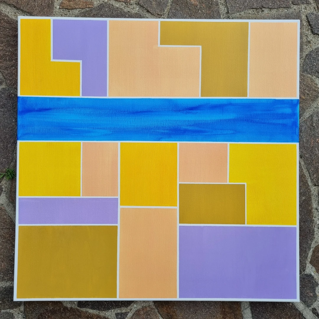 Action im Quadrat / blau